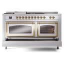 Nostalgie II Noblesse 60″ Dual Fuel Range      (7 Sealed Burners + Griddle + French Top, Natural Gas, Triple Glass Door, RAL, Brass) view 7