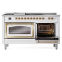 Nostalgie II Noblesse 60″ Dual Fuel Range      (7 Sealed Burners + Griddle + French Top, Liquid Propane, Triple Glass Door, RAL, Brass) view 6