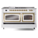 Nostalgie II Noblesse 60″ Dual Fuel Range      (7 Sealed Burners + Griddle + French Top, Liquid Propane, Triple Glass Door, RAL, Brass) view 7