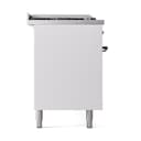 Nostalgie II Noblesse 60″ Dual Fuel Range      (7 Sealed Burners + Griddle + French Top, Natural Gas, Solid Door, White, Burnished) view 5