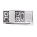 Nostalgie II Noblesse 60″ Dual Fuel Range      (7 Sealed Burners + Griddle + French Top, Natural Gas, Solid Door, White, Chrome) view 4
