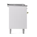Nostalgie II Noblesse 60″ Dual Fuel Range      (7 Sealed Burners + Griddle + French Top, Natural Gas, Solid Door, White, Brass) view 5