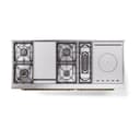 Nostalgie II Noblesse 60″ Dual Fuel Range      (7 Sealed Burners + Griddle + French Top, Liquid Propane, Solid Door, White, Brass) view 4