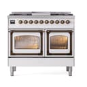 Nostalgie II Noblesse 40″ Dual Fuel Range (Natural Gas, Triple Glass Door, White, Burnished) view 6