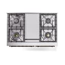 Nostalgie II Noblesse 40″ Dual Fuel Range (Natural Gas, Triple Glass Door, White, Burnished) view 9