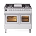 Nostalgie II Noblesse 40″ Dual Fuel Range (Natural Gas, Triple Glass Door, White, Chrome) view 1