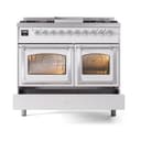 Nostalgie II Noblesse 40″ Dual Fuel Range (Natural Gas, Triple Glass Door, White, Chrome) view 7