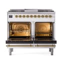 Nostalgie II Noblesse 40″ Dual Fuel Range (Liquid Propane, Triple Glass Door, White, Brass) view 3