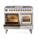 Nostalgie II Noblesse 40″ Dual Fuel Range (Liquid Propane, Triple Glass Door, White, Brass) view 4