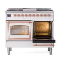 Nostalgie II Noblesse 40″ Dual Fuel Range (Natural Gas, Triple Glass Door, White, Copper) view 5