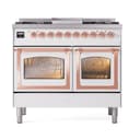 Nostalgie II Noblesse 40″ Dual Fuel Range (Natural Gas, Triple Glass Door, White, Copper) view 6
