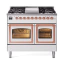 Nostalgie II Noblesse 40″ Dual Fuel Range (Liquid Propane, Triple Glass Door, White, Copper) view 1