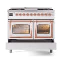 Nostalgie II Noblesse 40″ Dual Fuel Range (Liquid Propane, Triple Glass Door, White, Copper) view 7