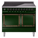 Nostalgie II Noblesse 40″ Induction Range  (Solid Door, Emerald Green, Burnished) view 1