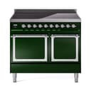 Nostalgie II Noblesse 40″ Induction Range  (Solid Door, Emerald Green, Chrome) view 1