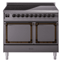 Nostalgie II Noblesse 40″ Induction Range  (Solid Door, Graphite Matte, Burnished) view 1