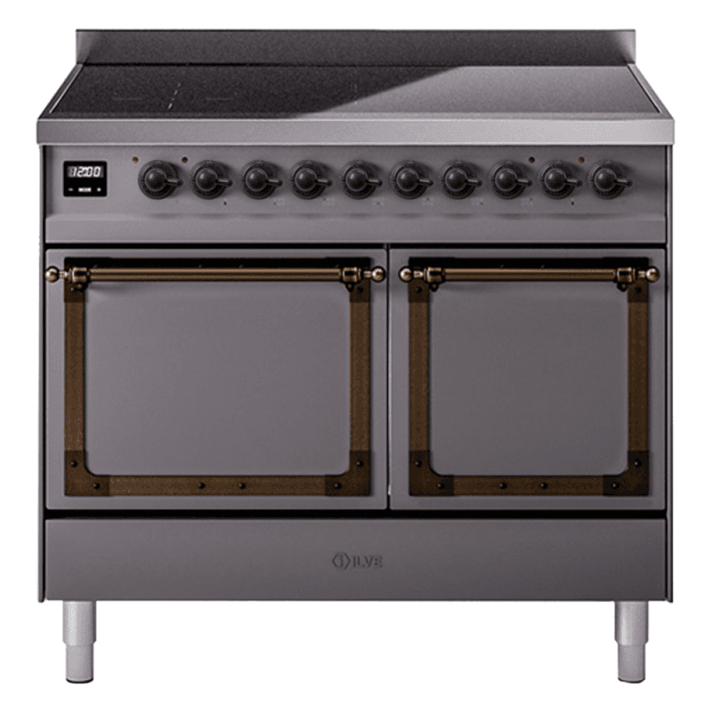 Nostalgie II Noblesse 40″ Induction Range (Solid Door, Graphite Matte, Burnished)