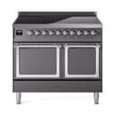 Nostalgie II Noblesse 40″ Induction Range  (Solid Door, Graphite Matte, Chrome) view 1