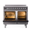Nostalgie II Noblesse 40″ Induction Range  (Solid Door, Graphite Matte, Chrome) view 2