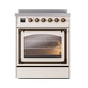 Nostalgie II Noblesse 30″ Induction Range (Triple Glass Door, Antique White, Burnished) view 2