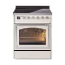 Nostalgie II Noblesse 30″ Induction Range (Triple Glass Door, Antique White, Chrome) view 1