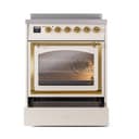 Nostalgie II Noblesse 30″ Induction Range (Triple Glass Door, Antique White, Brass) view 4