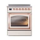 Nostalgie II Noblesse 30″ Induction Range (Triple Glass Door, Antique White, Copper) view 2