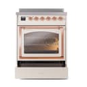 Nostalgie II Noblesse 30″ Induction Range (Triple Glass Door, Antique White, Copper) view 4