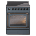 Nostalgie II Noblesse 30″ Induction Range (Triple Glass Door, Blue Grey, Burnished) view 1
