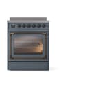 Nostalgie II Noblesse 30″ Induction Range (Triple Glass Door, Blue Grey, Burnished) view 2