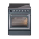 Nostalgie II Noblesse 30″ Induction Range (Triple Glass Door, Blue Grey, Chrome) view 1