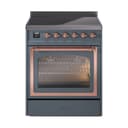 Nostalgie II Noblesse 30″ Induction Range (Triple Glass Door, Blue Grey, Copper) view 1