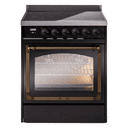 Nostalgie II Noblesse 30″ Induction Range (Triple Glass Door, Glossy Black, Burnished) view 1