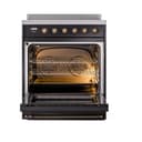Nostalgie II Noblesse 30″ Induction Range (Triple Glass Door, Glossy Black, Burnished) view 3