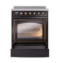 Nostalgie II Noblesse 30″ Induction Range (Triple Glass Door, Glossy Black, Burnished) view 4