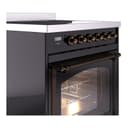 Nostalgie II Noblesse 30″ Induction Range (Triple Glass Door, Glossy Black, Burnished) view 5