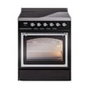 Nostalgie II Noblesse 30″ Induction Range (Triple Glass Door, Glossy Black, Chrome) view 1
