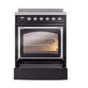 Nostalgie II Noblesse 30″ Induction Range (Triple Glass Door, Glossy Black, Chrome) view 4