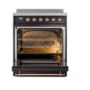 Nostalgie II Noblesse 30″ Induction Range (Triple Glass Door, Glossy Black, Copper) view 3