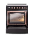 Nostalgie II Noblesse 30″ Induction Range (Triple Glass Door, Glossy Black, Copper) view 4