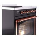 Nostalgie II Noblesse 30″ Induction Range (Triple Glass Door, Glossy Black, Copper) view 5