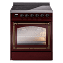Nostalgie II Noblesse 30″ Induction Range (Triple Glass Door, Burgundy, Burnished) view 1