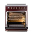 Nostalgie II Noblesse 30″ Induction Range (Triple Glass Door, Burgundy, Burnished) view 3