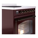 Nostalgie II Noblesse 30″ Induction Range (Triple Glass Door, Burgundy, Burnished) view 5