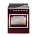 Nostalgie II Noblesse 30″ Induction Range (Triple Glass Door, Burgundy, Chrome) view 1
