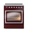 Nostalgie II Noblesse 30″ Induction Range (Triple Glass Door, Burgundy, Chrome) view 2
