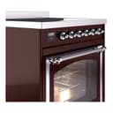 Nostalgie II Noblesse 30″ Induction Range (Triple Glass Door, Burgundy, Chrome) view 5