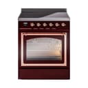 Nostalgie II Noblesse 30″ Induction Range (Triple Glass Door, Burgundy, Copper) view 1