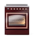 Nostalgie II Noblesse 30″ Induction Range (Triple Glass Door, Burgundy, Copper) view 2