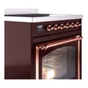 Nostalgie II Noblesse 30″ Induction Range (Triple Glass Door, Burgundy, Copper) view 5
